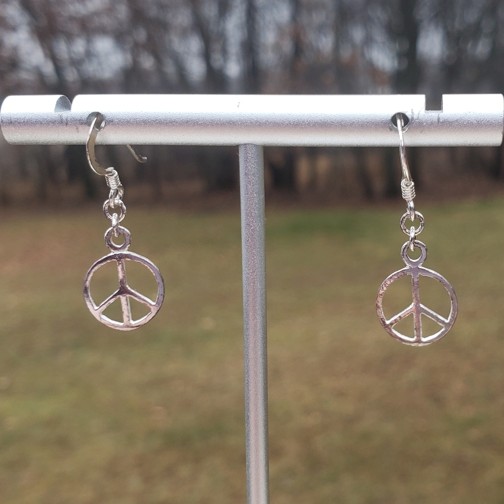 61. Mini Peace Sign Dangle Earrings